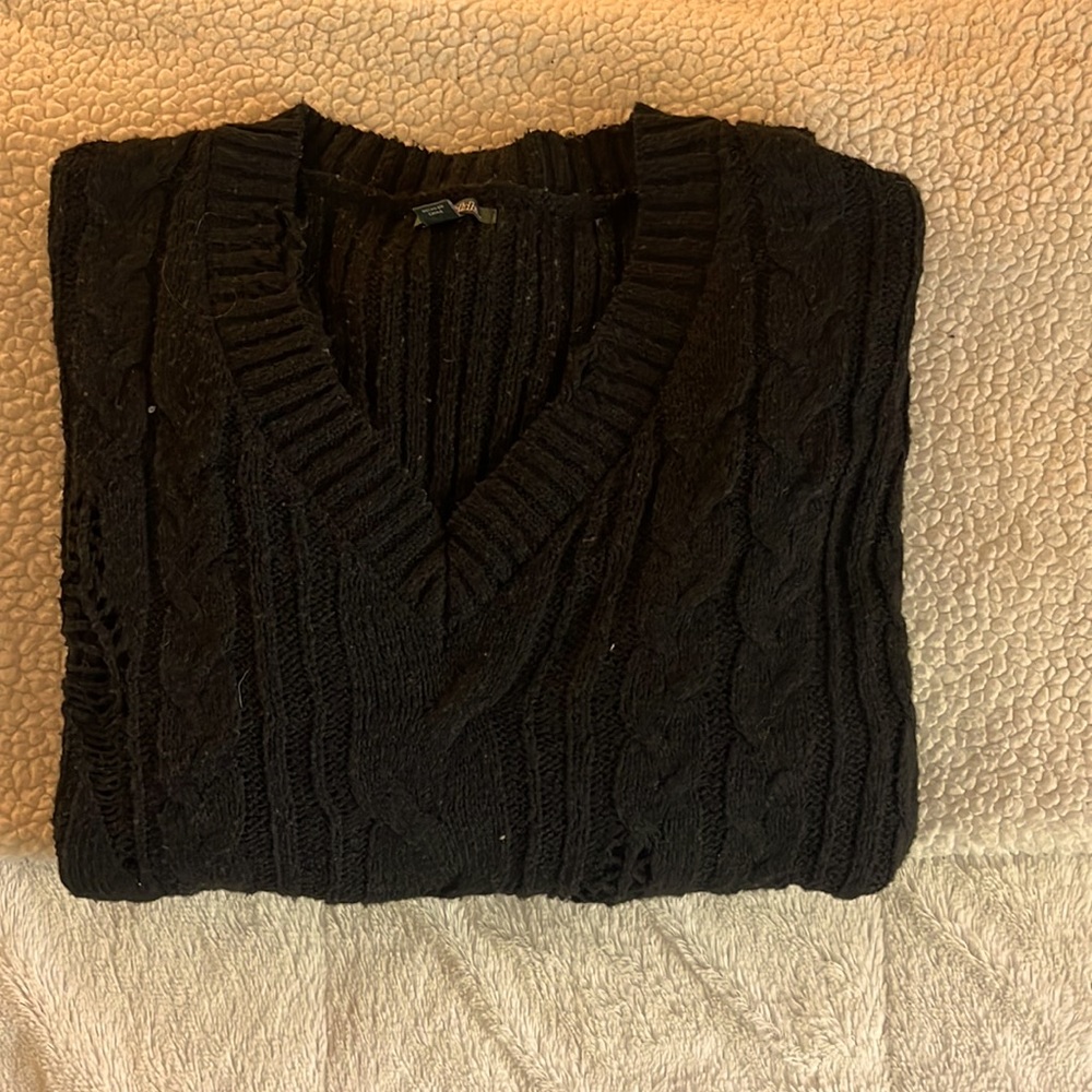 BLACK sweater with ripped details from TARGET